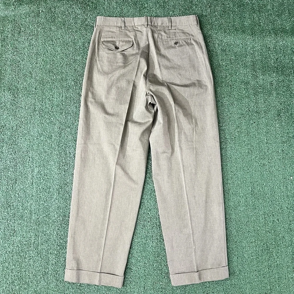 Vintage Polo Ralph Lauren Men's Houndstooth Double Pleated Dress Pants 34x30